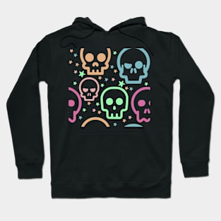 skull and star pattern - white bg Hoodie